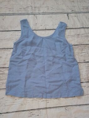 Menique Linen Periwinkle Blue Linen Hana Tank Top M
